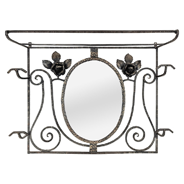 antique-french-wall-coat-rack-mirror-art-deco-wrought-metal-1930s