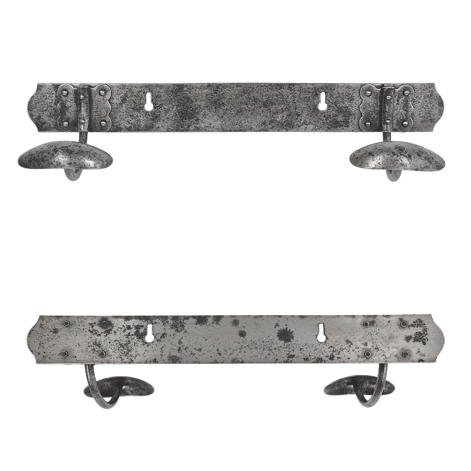 antique-coat-rack-double-hooks-wrought-iron